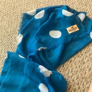 Hollister Blue Polka Dot Scarf